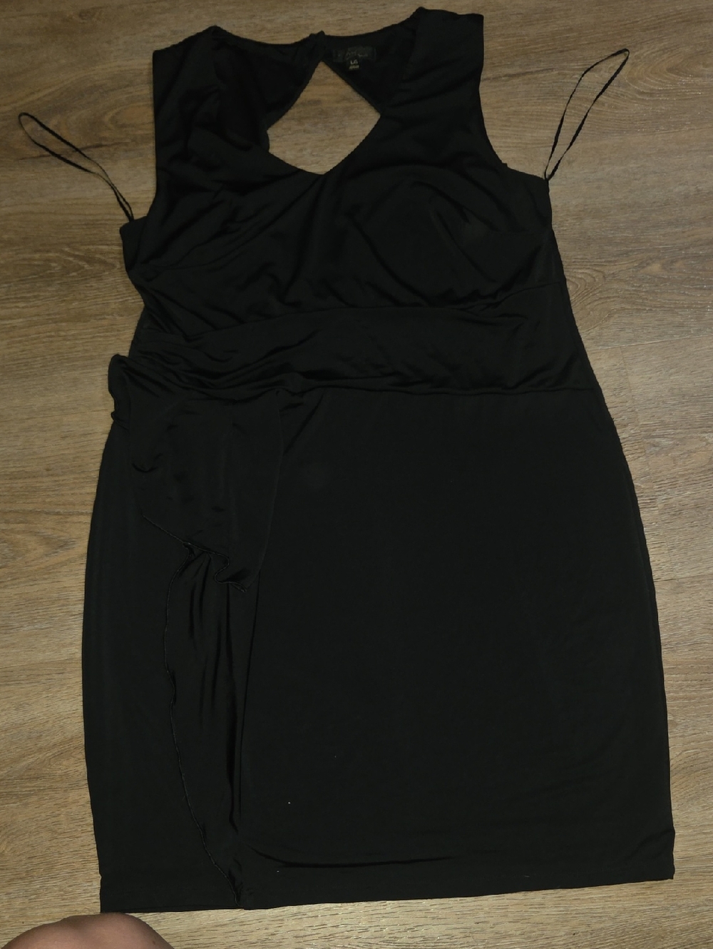 Black Sleeveless Wrap-Detail Women's Dress
